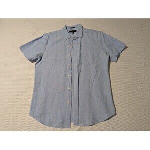 Banana Republic Shortsleeve Light Blue Button Up (Medium) Linen - Slim Fit